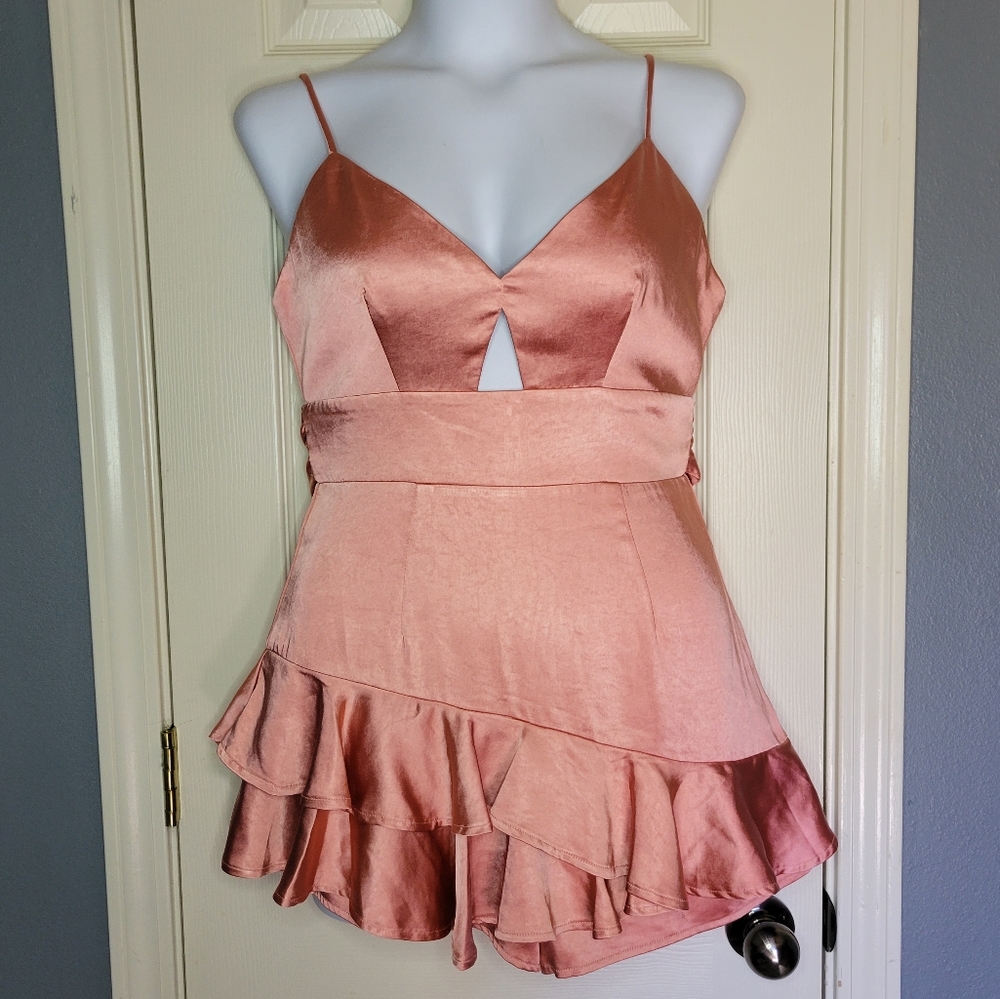 Pink Satin Romper